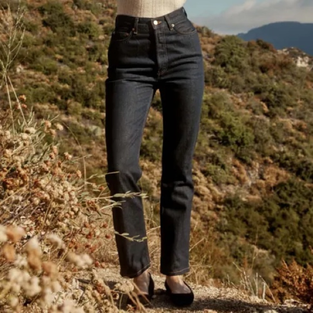 Doen Dark Indigo High-Rise Straight Jeans